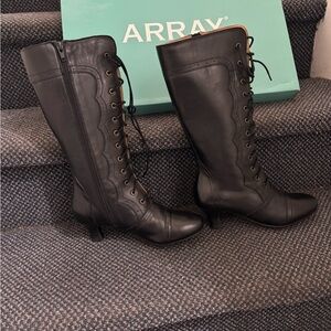 ARRAY Women's Elegant Black Lace-Up Boots Old Victorian